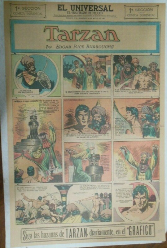 Tarzan Sunday Page #635 Burne Hogarth from 5/9/1943 in Spanish! Full Page Size