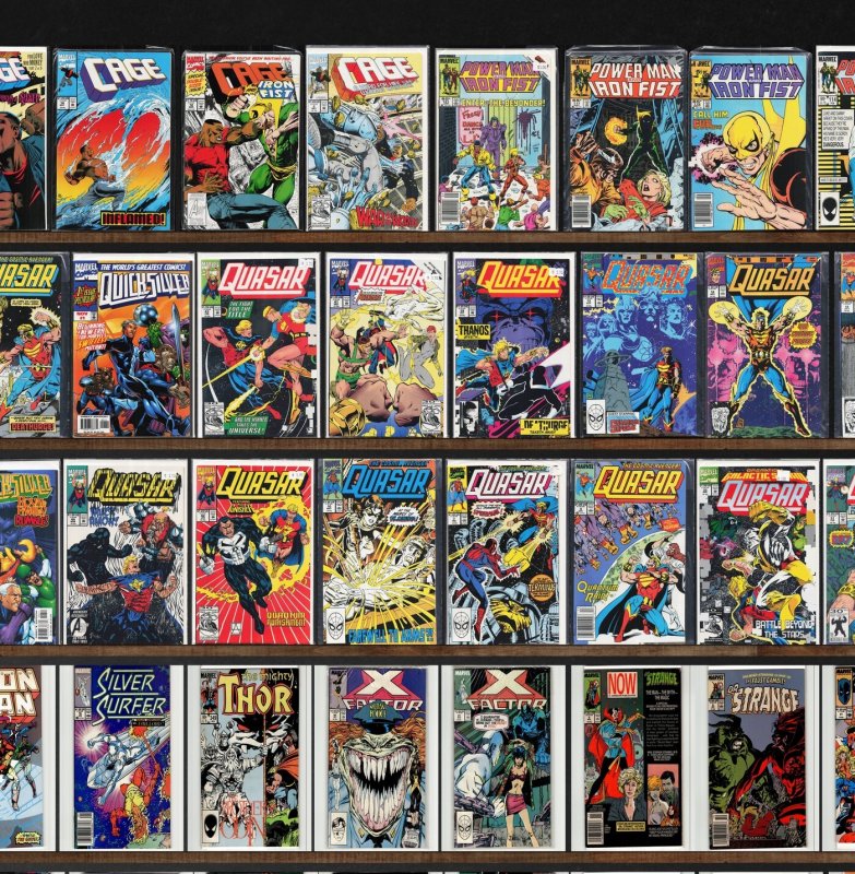 Huge Lot 150+ Comics with Quasar, Cage, Rom, Quicksilver, X-Factor & More!
