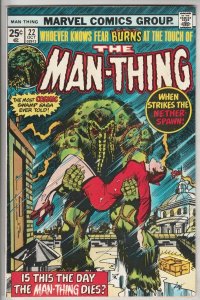 Man-Thing #22 (Nov-75) NM- High-Grade Man-Thing
