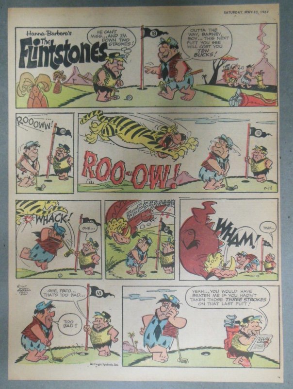 The Flintstones Sunday Page by Hanna-Barbera from 5/14/1967 Tabloid ...