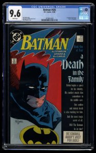 Batman #426 CGC NM+ 9.6 White Pages Death in the Family Part One! 1988!