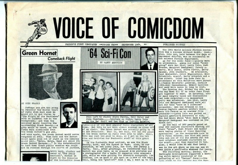 Voice of Comicdom #2 1964early collectors newsletter-comic strips-very rare-VG 