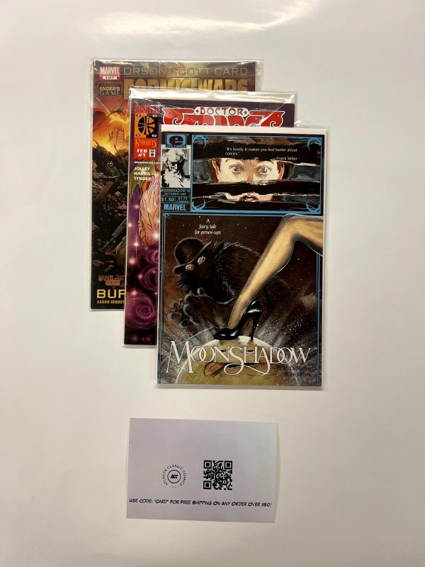 3 Marvel Comics Moon Shadow# 10 + Doctor Strange# 1 + Formic Wars# 4 6 JS14