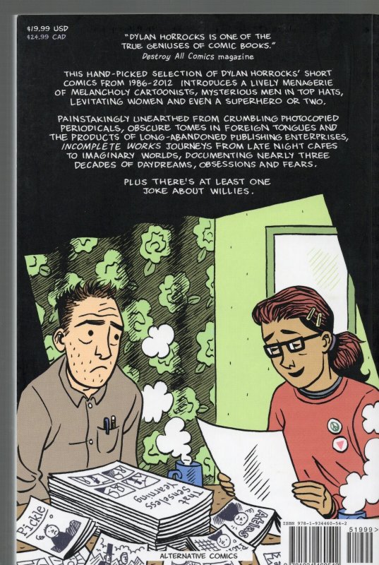 Dylan Horrocks Incomplete Works (Paperback) Alternative Comics