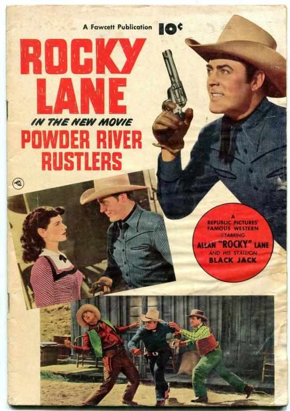 Fawcett Movie Comic 1050-Powder River Rustlers - Rocky Lane- Western  F/G