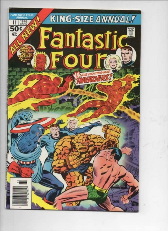 FANTASTIC FOUR #11 Annual, FN, Sub-Mariner, Captain America,1961 1976, Marvel