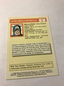 CAPTAIN AMERICA’S MOTORCYCLE #31 : 1990 Marvel Universe Series 1,  NM/M