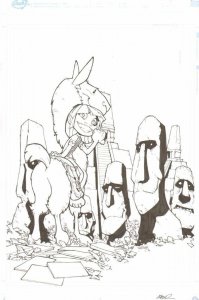 Easter Island Published? Cover - Signed art by Humberto Ramos