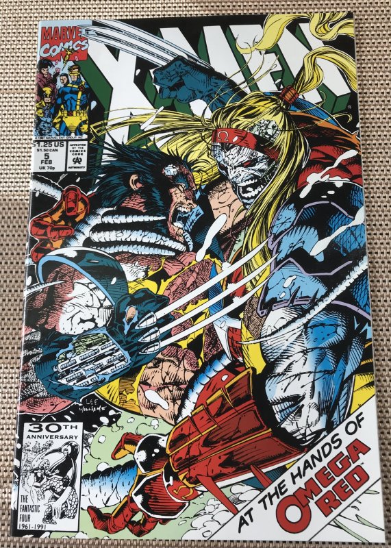 X-Men #5 : Marvel 2/92 NM-; 2nd appearance OMEGA RED, Jim Lee art