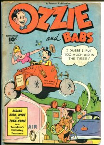 Ozzie and Babs #6 1948-Fawcett-hot rod-wacky humor-CC Beck-Babe Ruth-VG