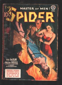 Spider 4/1940-Popular-The Man From Hell-Bondage terror cover depicts the Sp...