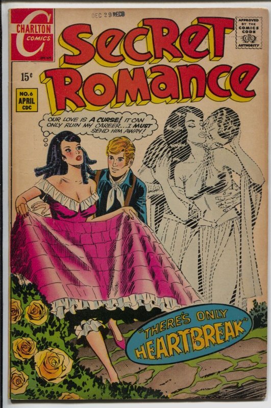 Secret Romance #6 1970-Charlton-spicy poses-ghost cover-FN