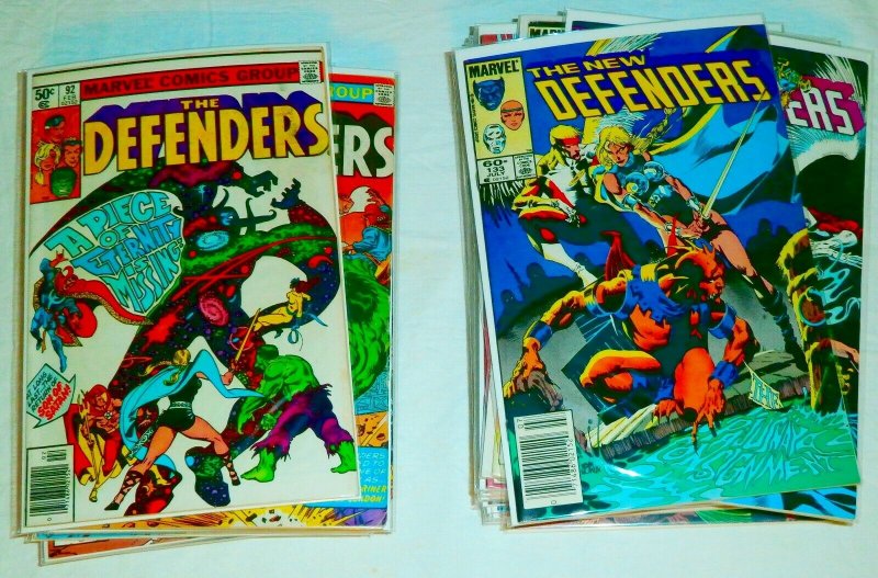 Defenders V1 #92,93,96-98,100,105,108+ DeMatteis Hellcat Hulk, comics lot of 42