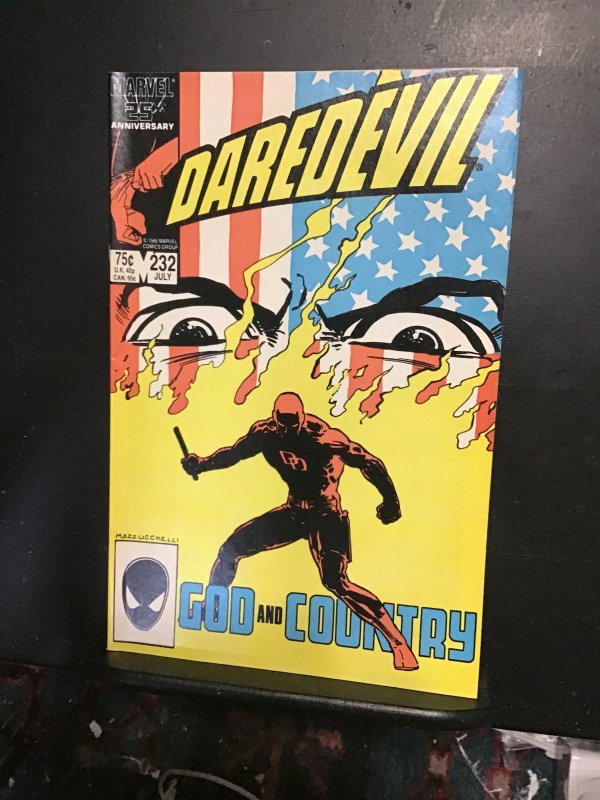 Daredevil #232 (1986) 1st Nuke! Miller! Kingpin! Classic American flag cover NM-