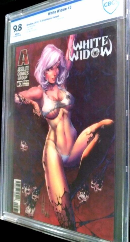 WHITE WIDOW #03 (2019) MIKE DEBALFO |  3-D LENTICULAR |  RED FOIL | 9.8 CBCS