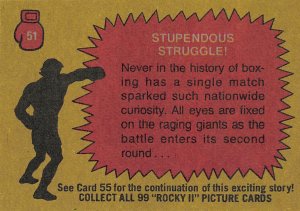 1979 Topps Rocky II #51 Stupendous Struggle > Balboa > Apollo Creed