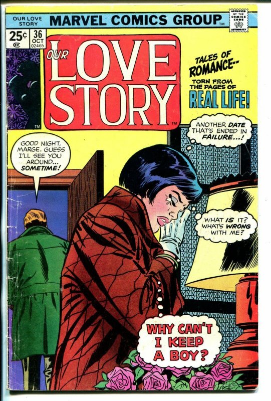 Our Love Story #36 1975-Marvel-romance stories-obscure late issue-G/VG