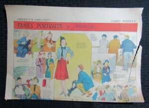 1940's FAMILY PORTRAITS by Norman Lynd 15x11 Newspaper Comic Strip LOT of 4 GD+