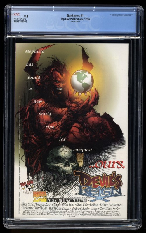 Darkness (2000) #1 CGC NM/M 9.8 White Pages Sylvestri Black Variant