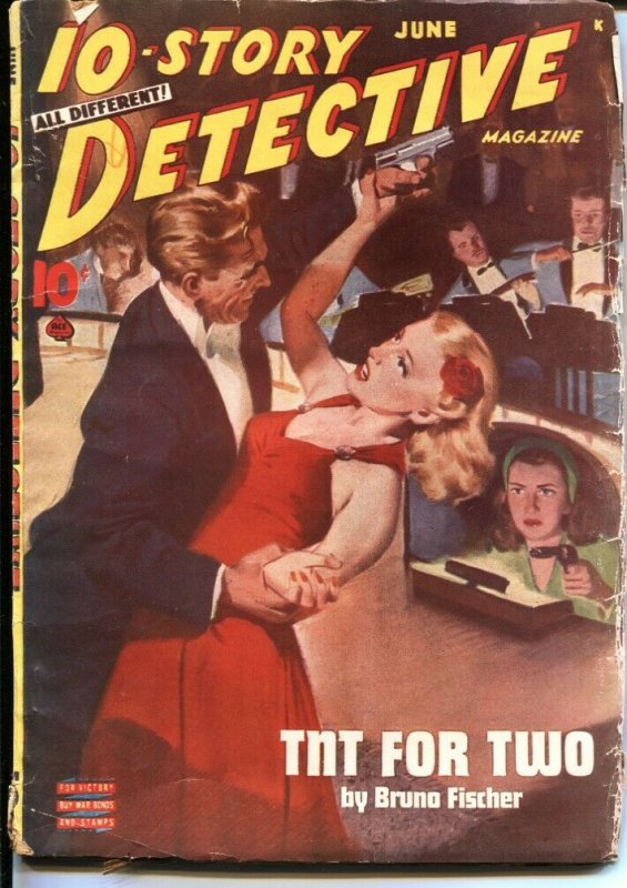 10-STORY DETECTIVE--FEB 1945--ERNEST CHIRIACKA-BONDAGE COVER--CRIME & MYSTERY...