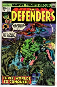 DEFENDERS #27, FN, Hulk, Dr Strange, Valkyrie, StarHawk GotG 1972 1975, Marvel