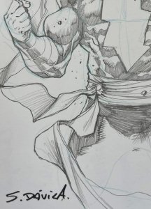 Black Adam Original Art by Sergio Dávila – DC Comics A4 Pencil Sketch Signed