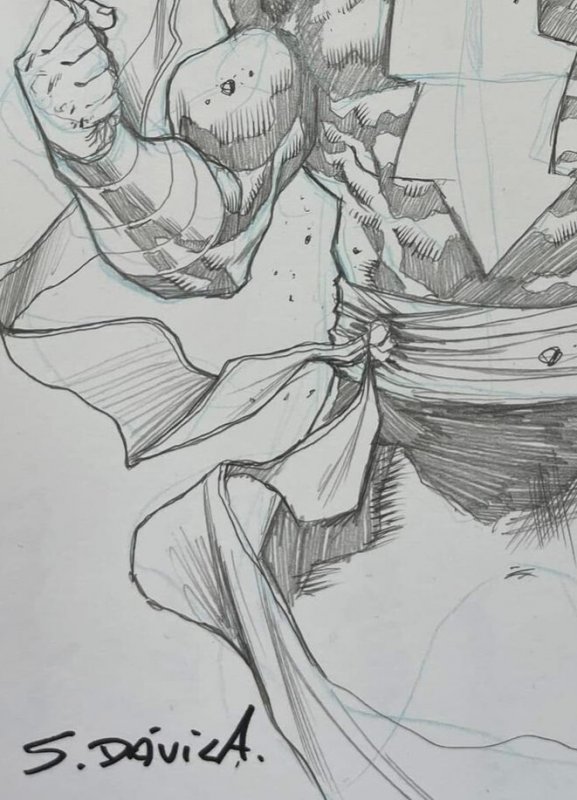 Black Adam Original Art by Sergio Dávila – DC Comics A4 Pencil Sketch Signed