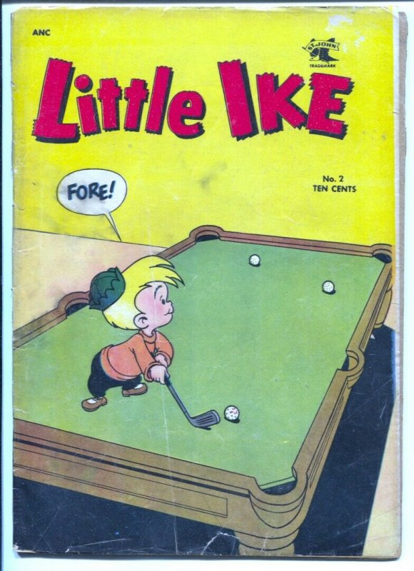 Little Ike #2 1953-St John-golf & pool table cover-vintage humor-G 