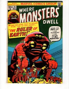 Where Monsters Dwell #25 (1973) THE RULER OF THE EARTH!