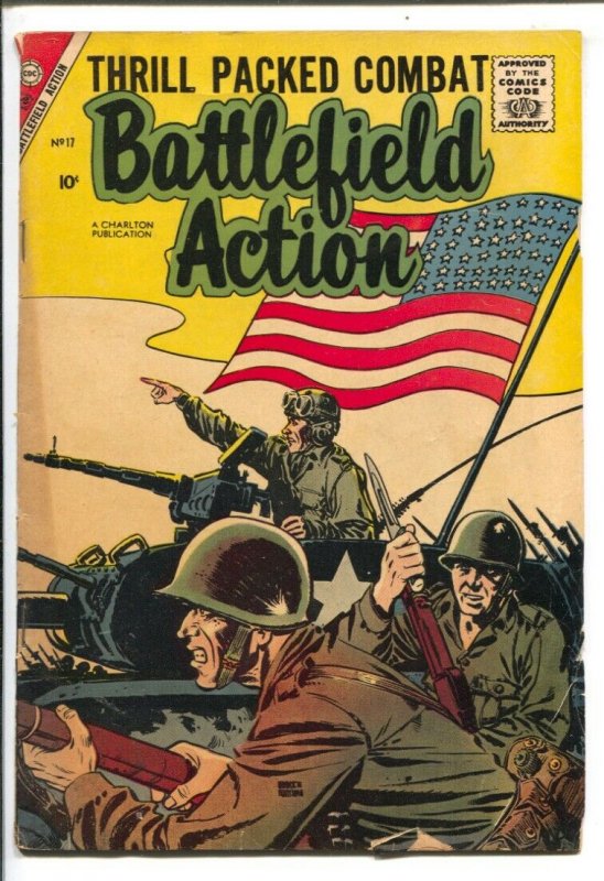 Battlefield Action #17 1957-Charlton-American Flag cover-Maurice Whitman-Kore...