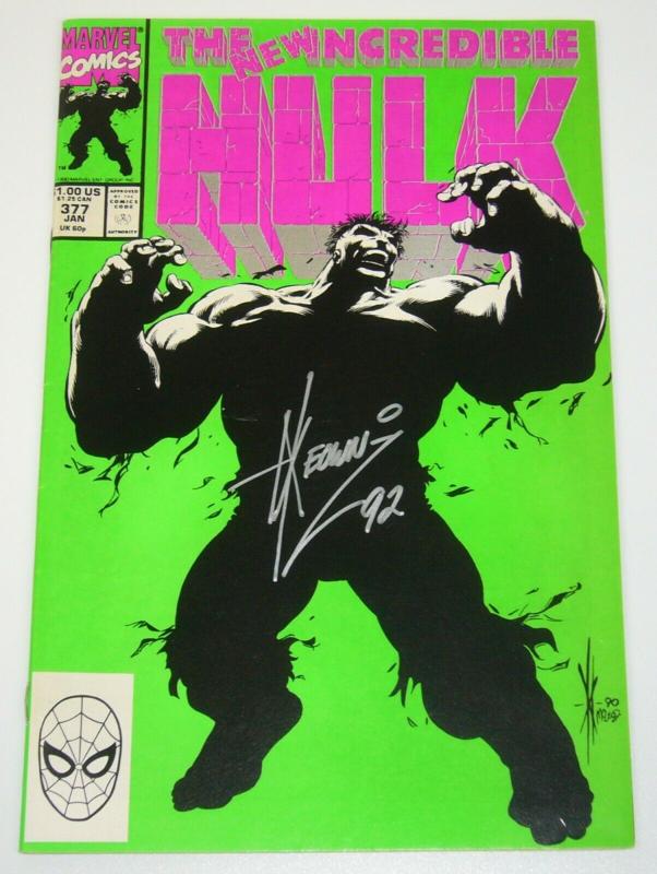 The Incredible Hulk #377 signed by Dale Keown and Peter David - Marvel comics