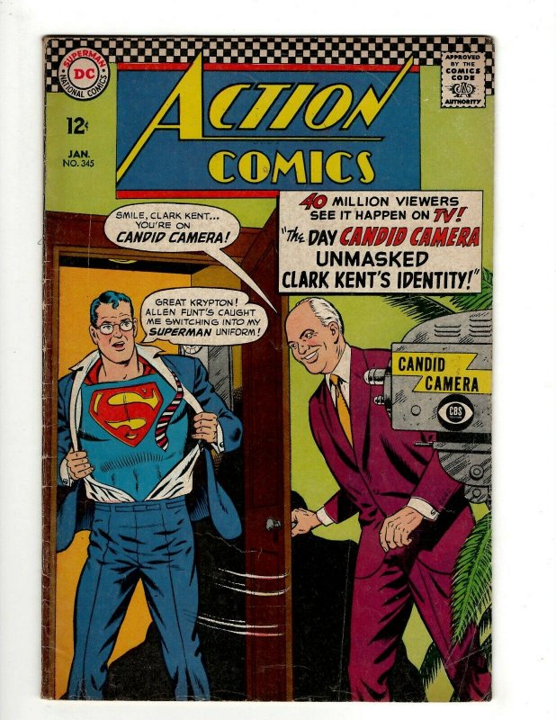 Action Comics # 345 FN DC Comic Book Superman Batman Green Lantern Flash KD1