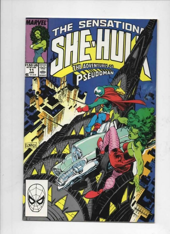 SHE-HULK #11 VF,  Sensational, Pseudoman, 1989 1990, more Marvel in store