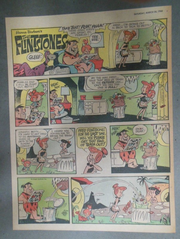 The Flintstones Sunday Page by Hanna-Barbera from 3/26/1966