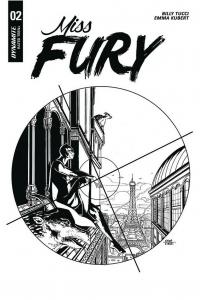 MISS FURY (2018 D. E.) #2 VARIANT 1:10 KUBERT B&W INCV PRESALE-10/23