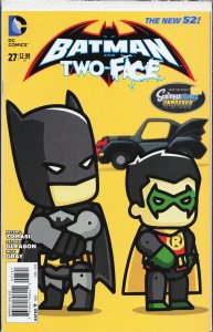 Batman and Robin #27 Scribblenauts Unmasked Cover (2014) Two-Face