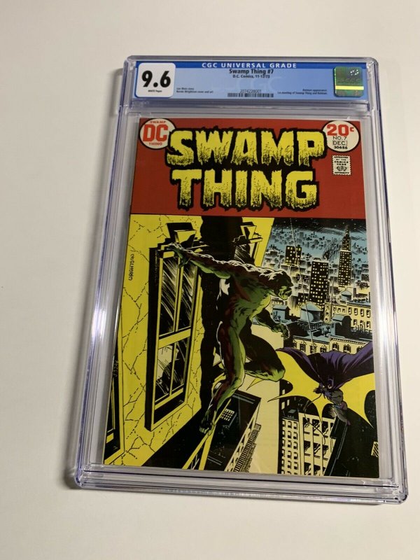 Swamp Thing 7 Cgc 9.6 White Pages Batman Apprarance Dc Comics Bronze