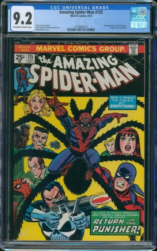 Amazing Spider-Man #135 (Marvel, 1974) CGC 9.2 - KEY