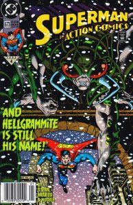 Action Comics #673 (Newsstand) VF ; DC | Superman Hellgrammite