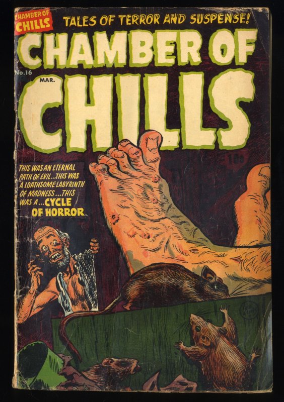 Chamber Of Chills #16 VG- 3.5 Golden Age Pre Code Horror Lee Elias Cover!
