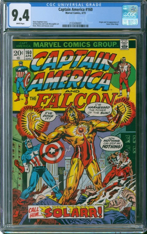 Captain America #160 CGC 9.4 - First Appearance Solarr (Silas King)