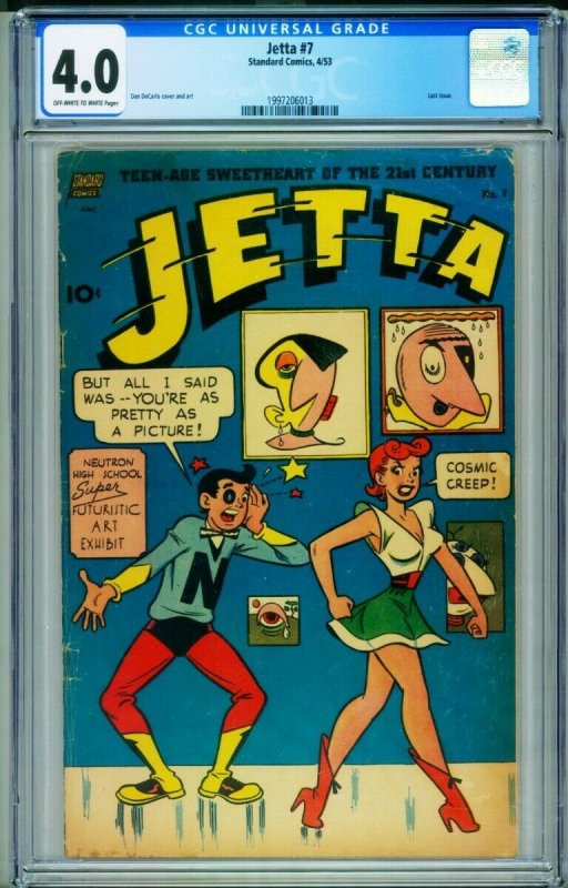 Jetta of The 21st Century #7 CGC 4.0 GGA-Rare-Dan DeCarlo-1997206013