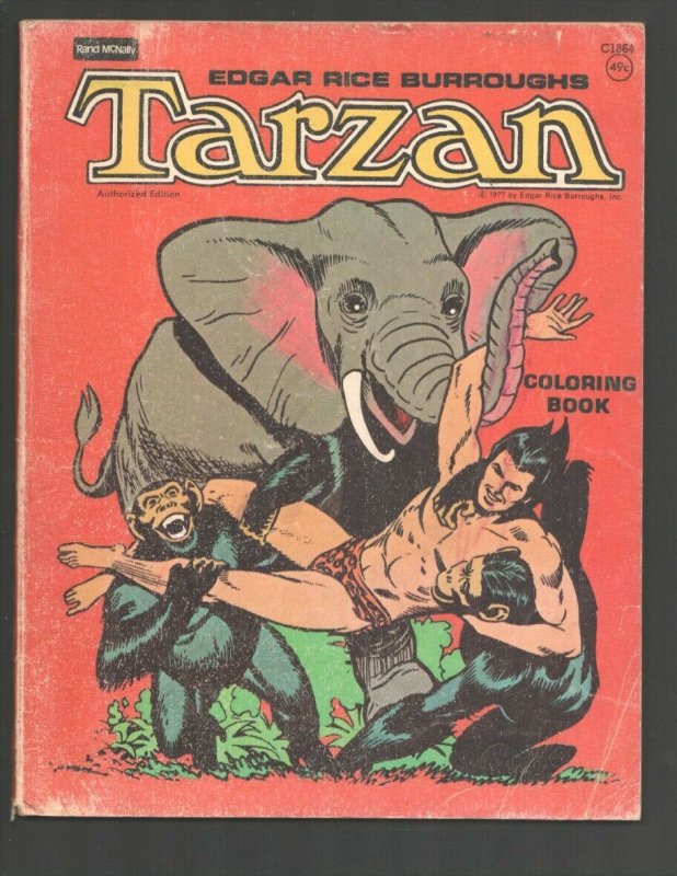 Tarzan Coloring Book #C1864 1977-Edgar Rice Burroughs-Russ Manning cover & ti...