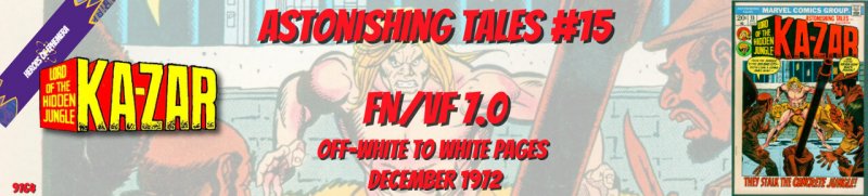 Astonishing Tales 15 FN/VF 7.0 Ka-Zar Marvel 1972