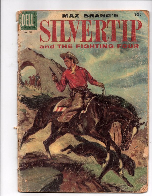 Four Color #731 - Max Brand's Silvertip & the Fighting 4 (Oct 1956, Dell) -Good-