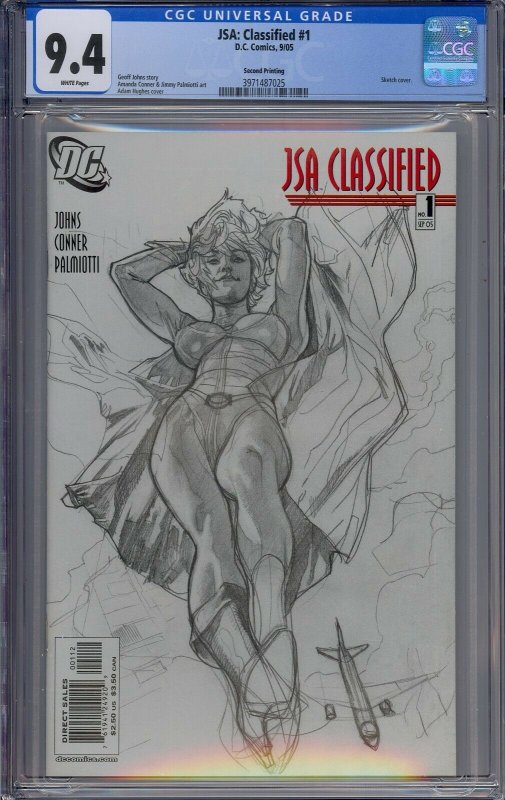 JSA CLASSIFIED #1 CGC 9.4 ADAM HUGHES COVER 2ND SECOND PRINTING 