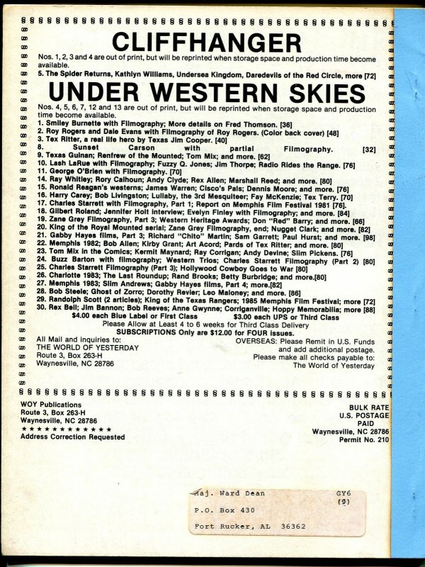 Golden Years of Radio & TV #6 1985-Andy Devine-sci-fi on radio-Jimmy Dorsey-FN