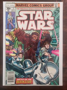 Star Wars 3 (1977) water damage to comic. Needs cleaned and pressed