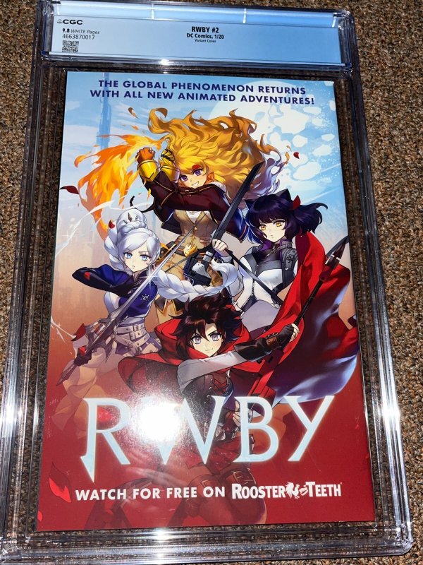 RWBY 2 (2020), Artgerm B Cardstock Variant Cover, CGC Graded 9.8