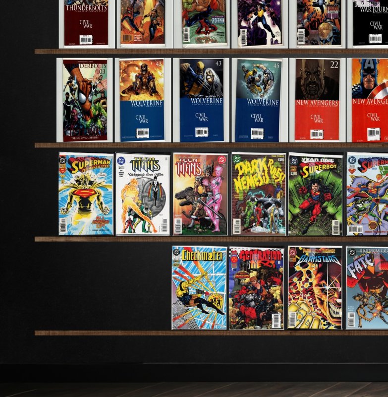 Huge Lot 150+ Comics with X-Man, Wolverine, Teen Titans, Checkmate & More!